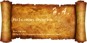 Holczman Avarka névjegykártya